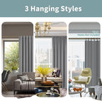 BGment Dove Grey Blackout Curtains 78 Inches Long - Image 3