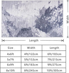 Area Rug 4x6 Light Grey Rug Washable Boho Rugs Non Slip Low Pile Abstract Small - Image 2