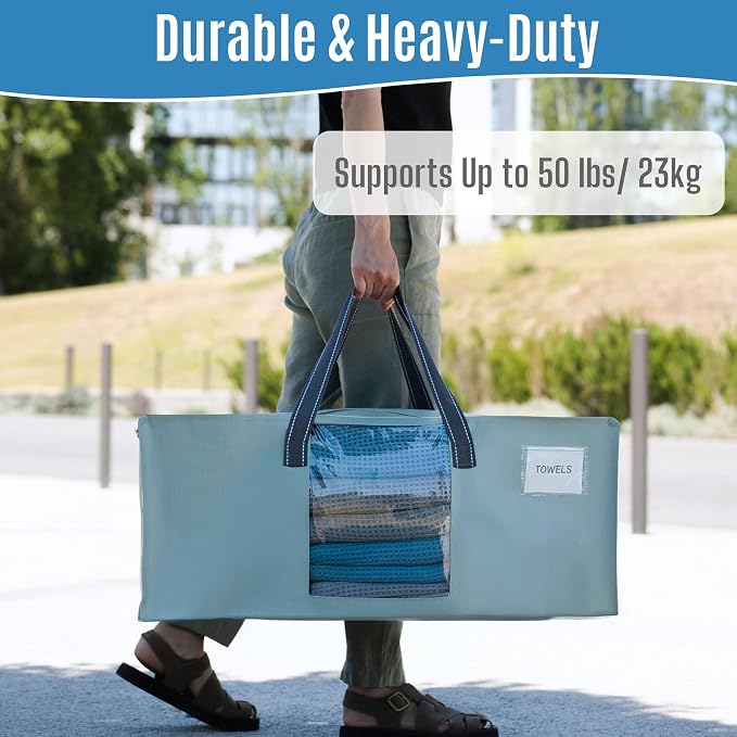 VENO Heavy Duty Moving Bags, Storage Bags, Light Blue, 6 Pack | Packing Supplies - Image 4