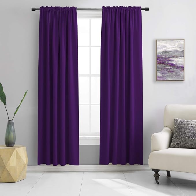 84 Inches Long 2 Panels Blackout Curtain Panels by DONREN