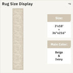 Soalmost Washable 3x18 Hallway Runner Rug Non-Slip Kitchen Entry Rugs Beige | - Image 5