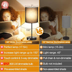 Lynnoland 2 Pack Touch Control Table Lamps - Image 2