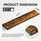 BAYKA Rustic Brown Floating Shelves 47.2in, Wall Mount Wood Shelf | Easy Install - Image 3