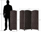 HALLYBEE Short Room Divider Folding Privacy Screens, 3 Panel Dark Mocha | - Image 2