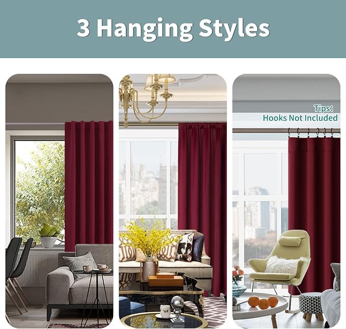 BGment 100% Blackout Curtains 40 Inch Length - Image 3