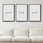 Large Framed Neutral Modern Abstract Wall Art, 3 Piece Black and Beige Canvas - Image 4