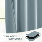 MIULEE Slate Blue Back Tab Blackout Curtains 52x90 Inch Long 2 Panels Set | Rod - Image 7