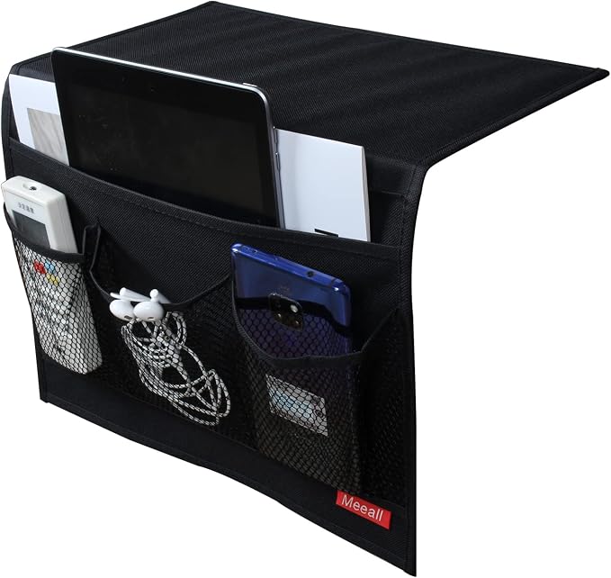 Bedside Storage Organizer with Pockets, Bedside Caddy, Table Cabinet Storage by Meeall