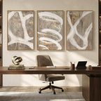 Large Framed Neutral Abstract Wall Art - Image 5