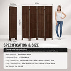 4 Panel Wood Room Divider and Folding Privacy Screen 67″, Freestanding Wall - Image 9
