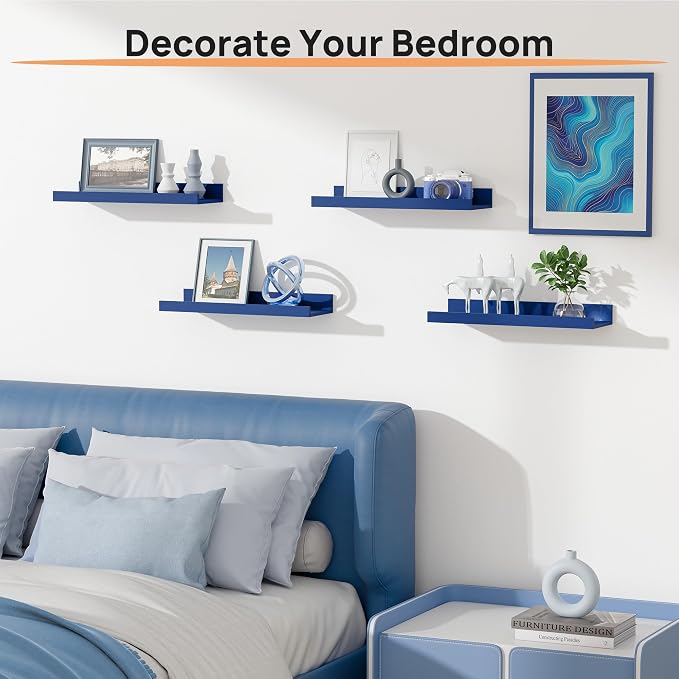 upsimples Floating Shelves for Wall Decor Storage, 15.7'' | Wall Mounted Wood - Image 7