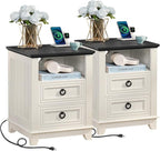 Joaxswe 18" Farmhouse Night Stand Set 2 by Joaxswe
