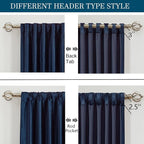 Elegant Navy Blue Velvet Curtains 102 inches - Image 2