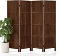 4 Panel Wood Room Divider and Folding Privacy Screen 67″, Freestanding Wall by Leesinwing
