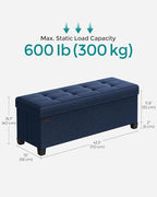 SONGMICS Storage Ottoman Bench, Foldable Foot Rest - Image 2