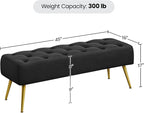 Yaheetech 45in Upholstered Velvet Ottoman Bench Seat - Image 3
