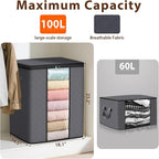 SpaceWhisper 6 Pack 100L Clothes Storage, Foldable Storage Bags, - Image 2