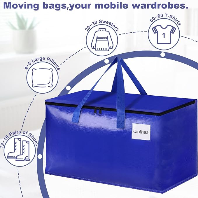 StorageRight Moving Bags, Moving Boxes, 93L 8-Pack Sotrage Bags Totes, - Image 4