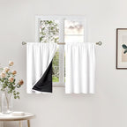 BGment White Blackout Curtains for Small Window 30 Inch Long 2 Panels | Thermal by BGment