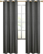 Diraysid 100% Blackout Curtains Dark Gray Linen Curtains - Image 7