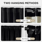 Joydeco 100% Blackout Curtains Velvet Black Out Curtain 96 Inch Drapes | - Image 3
