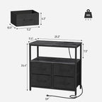 TUTOTAK Large Night Stand with Charging Station | Bedside Table with USB and - Image 3