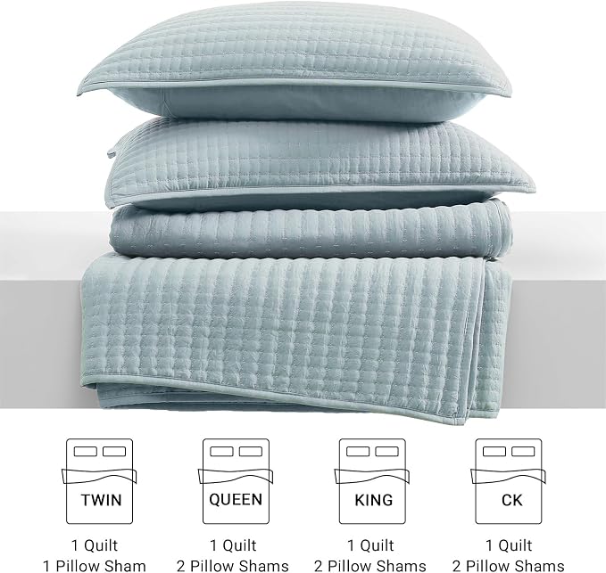 Twin Quilt-Lightweight Bedspreads Sky Blue Twin Quilt Bedding Set | Soft - Image 8