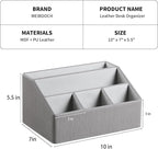 PU Leather Desk Organizer, Remote Control Holder, Office Desk Accessories - Image 4