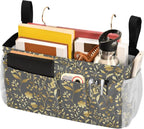 Gold Floral Gray Bedside Caddies Bedside Caddy Storage Bag - Image 3