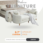 77.2" Oversized Chaise Lounge, Curved Soft End of Bed Bench - Image 6