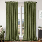 BGment Sage Green Velvet Curtains - Image 2