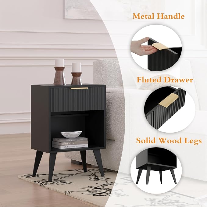 YAUKOMEL Fluted Nightstand - Image 5
