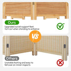 Bamboo Mesh Woven Room Divider 5.6FT, 4 Panel Folding Privacy Screen, Folding - Image 2