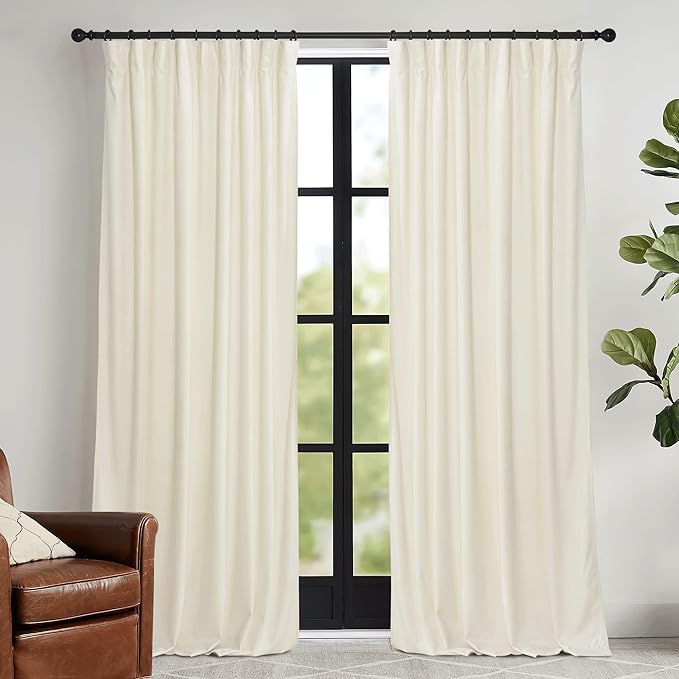 RYB HOME Velvet Curtains 108 inches Long, Extra Long High Ceiling Curtains | by RYBHOME