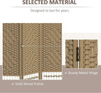 HOMCOM 3 Panel Room Divider, Folding Privacy Screen, Natural | Room Separator - Image 4