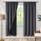 BGment Dark Grey 100% Blackout Curtains by BGment