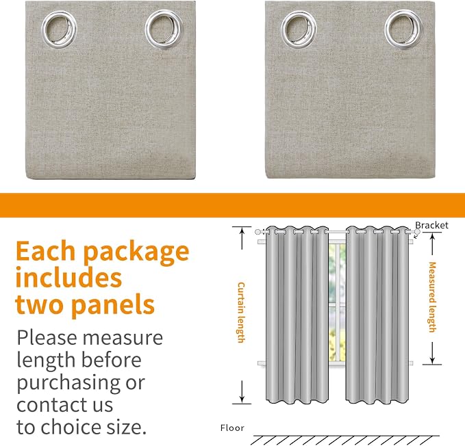 YoungsTex Linen 100% Blackout Curtains - Image 9