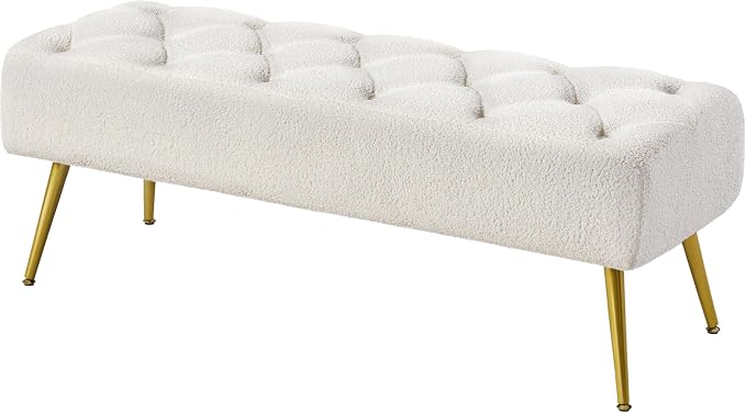 Yaheetech 45in Boucle Bench Seat by Unknown