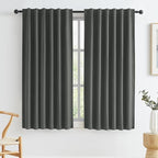 100% Blackout Linen Curtains, Full Shade Complete Light Blocking Drapes Back by KEQIAOSUOCAI