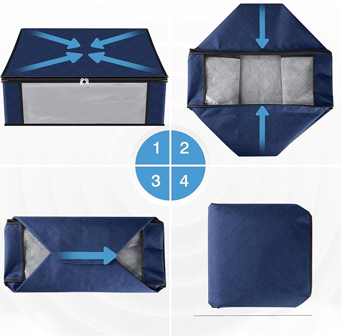 HomeHacks 10-Pack Clothes Organizer Storage Bags, 35L Storage Bins, Reinforced - Image 3