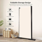 Room Divider 4 Panel Folding Privacy Screen, Round Pad Design Wall Divider | - Image 3