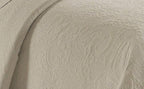 Linen Plus Embossed Coverlet Bedspread Set Oversized Solid Beige Full/Queen Bed - Image 2