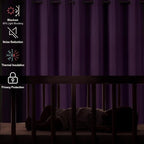 Diraysid Lavender Grommet Blackout Curtains - Image 5