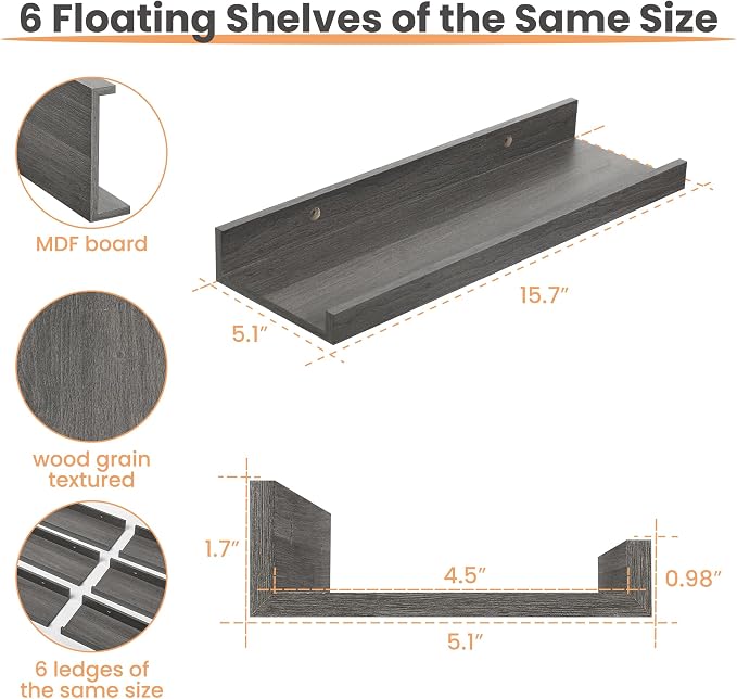 upsimples Floating Shelves for Wall Decor and Storage, Laundry Room Display and - Image 3