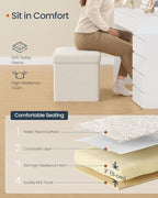 SONGMICS Small Folding Storage Ottoman, Foot Rest Stool, Ottoman - Image 4