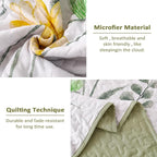 Dinjoy King Quilt Set, 3 Pieces Boho Floral Bedspreads, Fall Flower Bedding | - Image 5