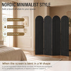 Wood Room Divider Panel, Folding Privacy Screen 4 Panel, Separators Divider - Image 2