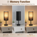 Black Touch Bedside Lamp for Bedroom, Stepless Dimmable, USB A+C, AC Outlet | - Image 3
