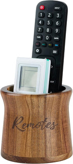 Acacia Wood Small Remote Control Holder, Organizer by THORNIA