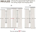 MIULEE 100% Blackout Back Tab Pleat Linen Curtains 50" Wx96 L, Chambray Blue | - Image 7
